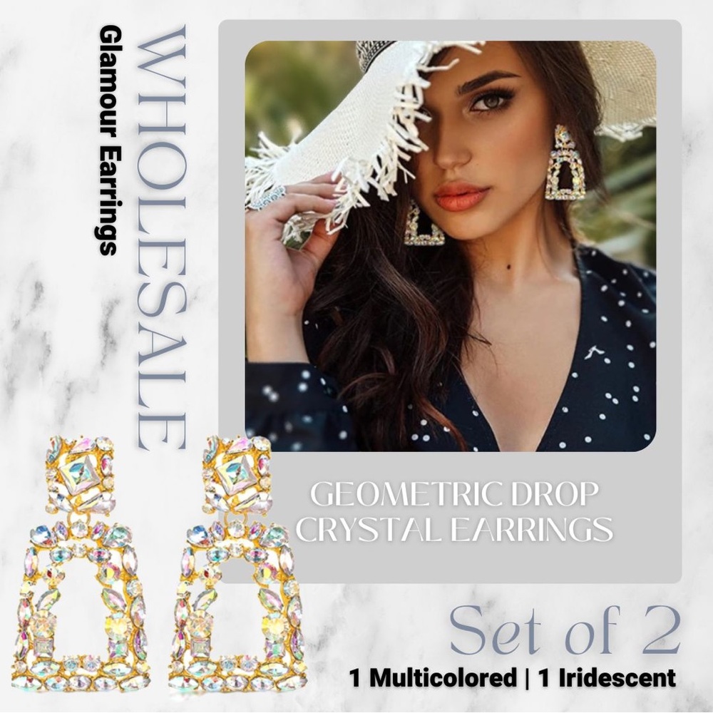 💎🆕 Geometric Drop Earrings 2 Pair Lot